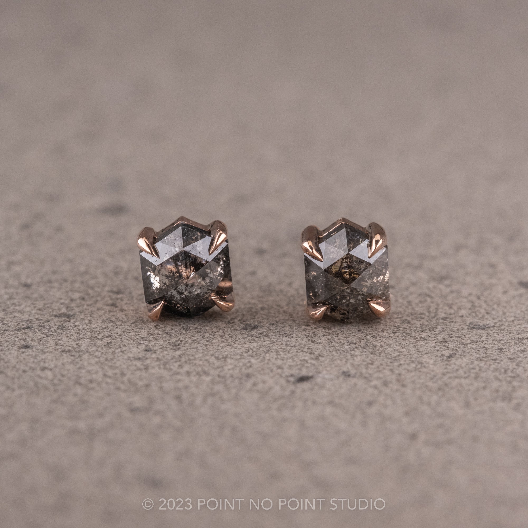 Mens rose gold hot sale diamond earrings