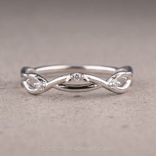 Diamond Wisteria Vine and Thorns Wedding Ring, Platinum