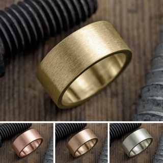 10mm Comfort Fit Men's Wedding Band, Brushed Matte Finish