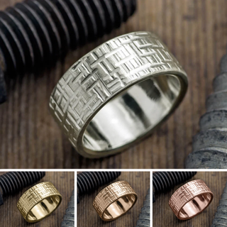 10mm Mens Wedding Band, Textured Matte