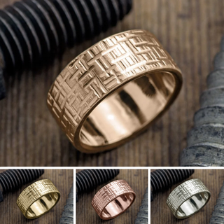 10mm Comfort Fit Mens Wedding Band, Textured Matte