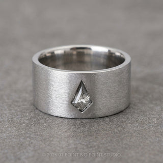 Kite Diamond Mens Matte Wedding Band, Comfort Fit
