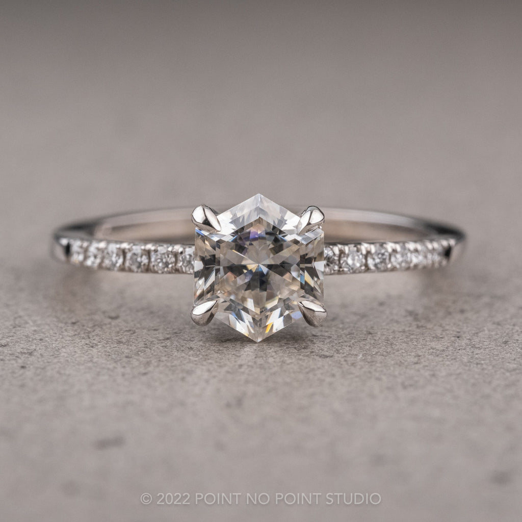 Moissanite Engagement Ring, Point No Point Studio