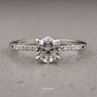 Hexagon Moissanite Engagement Ring, Jules Setting