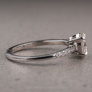 1.56 Carat Hexagon Moissanite Engagement Ring, Jules Setting, Platinum