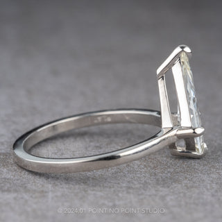 1.48 Carat Kite Sapphire Engagement Ring, Basket Jane Setting, Platinum