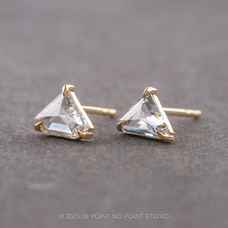 .46tcw Shield Diamond Studs, 14k Yellow Gold Earrings