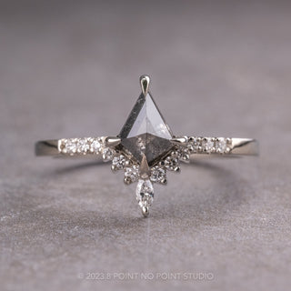 Salt and Pepper Kite Diamond Engagement Ring