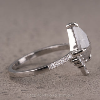 1.28 Carat Salt and Pepper Kite Diamond Engagement Ring, Avaline Setting, Platinum