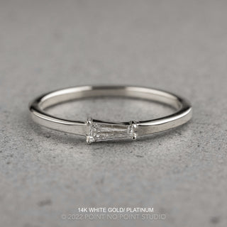 .13 Carat White Tapered Baguette Diamond Ring, June Setting