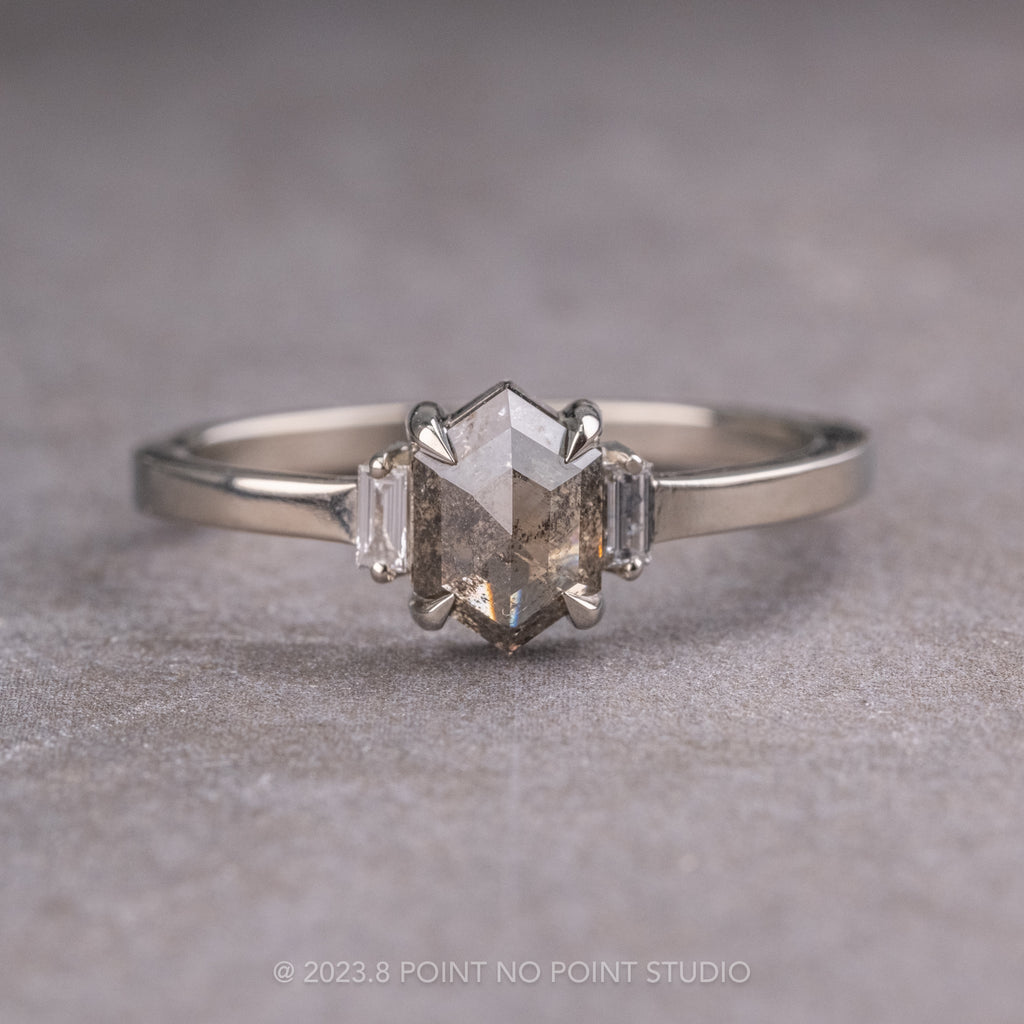 Point Al Rin Design Salt and Pepper Diamond Engagement Ring, Point No Point Studio