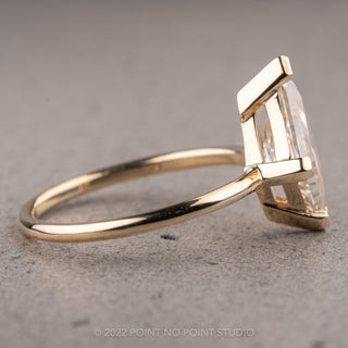 Kite Moissanite Engagement Ring, Jane Setting, 14K Yellow Gold