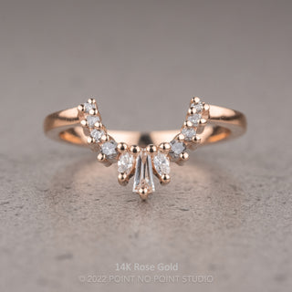 Sage Wedding Ring, 11 Salt and Pepper & White Diamond