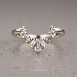Sage Wedding Ring, 11 Salt and Pepper & White Diamond