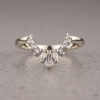 Sage Wedding Ring, 11 Salt and Pepper & White Diamond