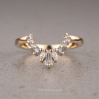 Sage Wedding Ring, 11 Salt and Pepper & White Diamond