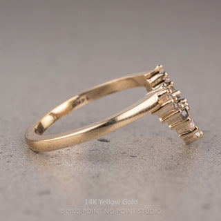 Sage Wedding Ring, 11 Salt and Pepper & White Diamond