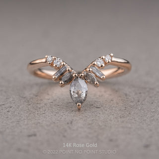 Maxine Wedding Ring, 9 Salt and Pepper & White Diamond