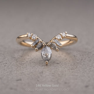 Maxine Wedding Ring, 9 Salt and Pepper & White Diamond