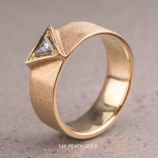 Small Salt and Pepper Triangle Diamond Mens Wedding Band, Comfort Fit