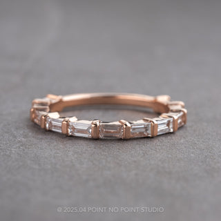 Baguette Diamond Wedding Band, Eternity Style, 14k Rose Gold