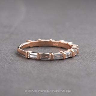 Baguette Diamond Wedding Band, Eternity Style, 14k Rose Gold