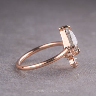 1.16 Carat Salt and Pepper Kite Diamond Engagement Ring, Wren Setting, 14K Rose Gold