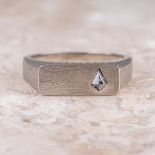 Men's Signet Style Diamond Wedding Ring, Platinum