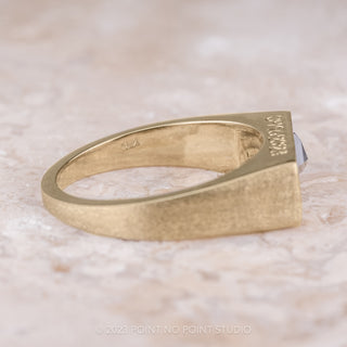 Men's Signet Style Diamond Wedding Ring, 14K Yellow Gold