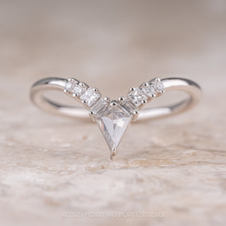 White Kite & Baguette Diamond Wedding Ring, Athena Setting, Platinum