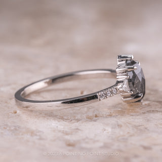 1.28 Carat Salt and Pepper Marquise Diamond Engagement Ring, Eliza Setting, 14K White Gold