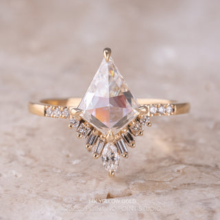 Kite Moissanite and Diamond Engagement Ring, Wren Setting