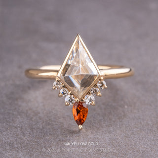 Kite Moissanite Engagement Ring, Bezel Ava Setting