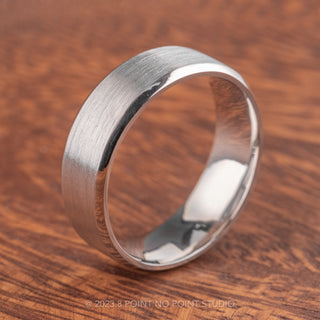 7mm Steel Men's Beveled Edge Wedding Band, Brushed Matte Finish