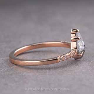 .98 Carat Salt and Pepper Kite Diamond Engagement Ring, Jules Setting, 14K Rose Gold