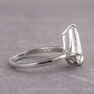 1.31 Carat Kite Moissanite and Diamond Engagement Ring, Aela Setting, Platinum