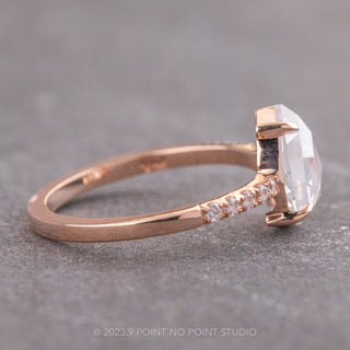 1.82 Carat Icy White Pear Diamond Engagement Ring, Jules Setting, 14K Rose Gold