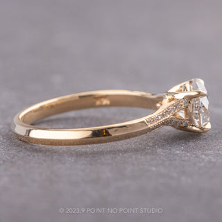 1.34 Carat Salt and Pepper Round Diamond Engagement Ring, Mackenzie Setting, 14K Yellow Gold