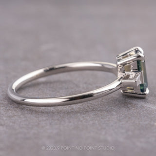 1.72 Carat Yellow-Green Emerald Sapphire and Diamond Engagement Ring, Zoe Setting, Platinum