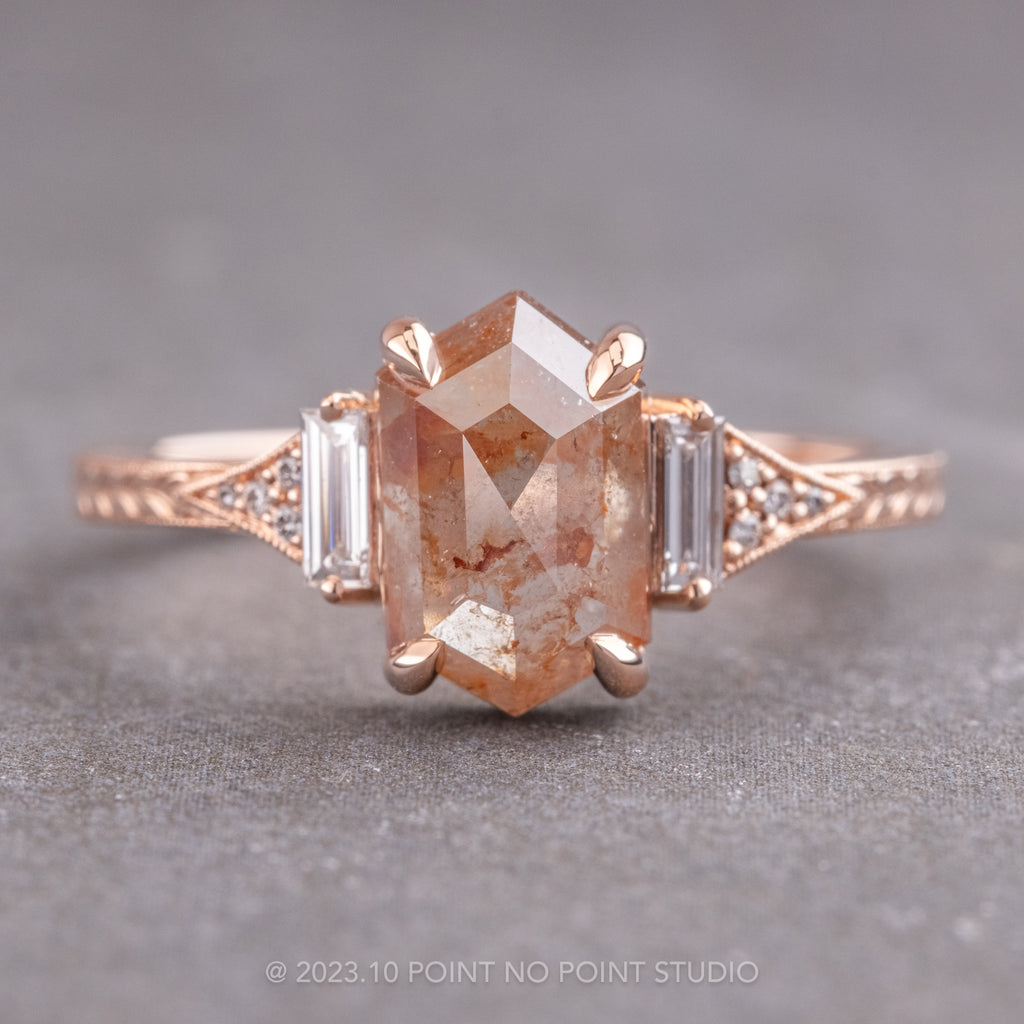 Azalea Square Shell Point Custom Engraved Azalea Setting, Point No Point Studio