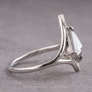 1.21 Carat Canadian Salt and Pepper Kite Diamond Engagement Ring, Arwen Setting, Platinum