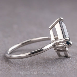1.34 Carat Teal Kite Sapphire and Diamond Engagement Ring, Ava Setting, Platinum