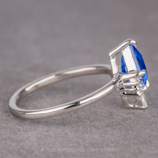 2.37 Carat Blue Kite Sapphire Engagement Ring, Ava Setting, Platinum