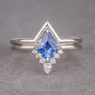 2.37 Carat Blue Kite Sapphire Engagement Ring, Ava Setting, Platinum