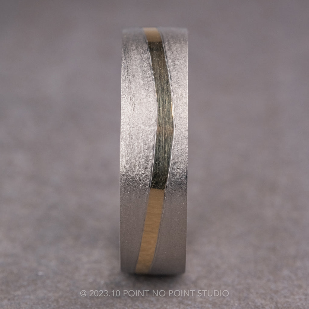 Custom Inlay Men's Wedding Band – Point No Point Studio