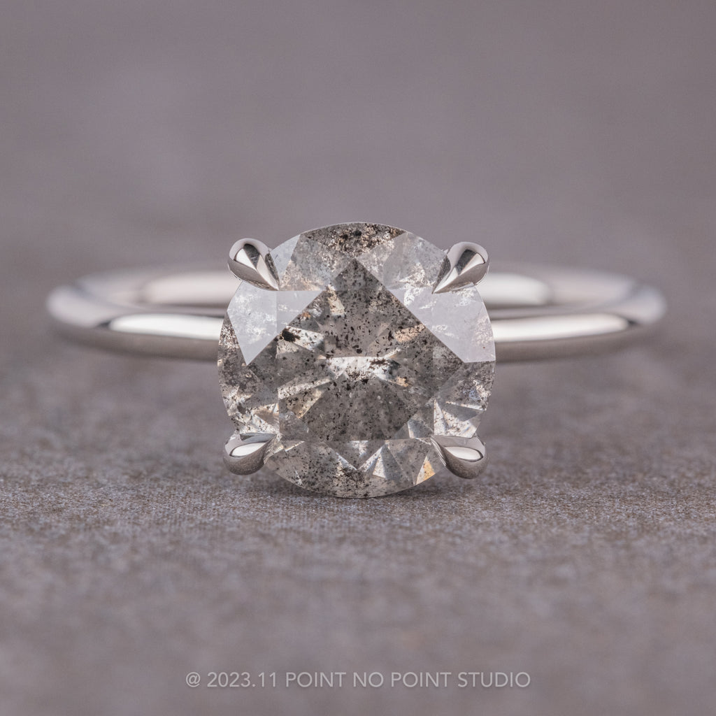 Point Al Rin Design Salt and Pepper Diamond Engagement Ring, Point No Point Studio