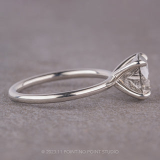 2.12 Carat Salt and Pepper Round Diamond Engagement Ring, Tulip Jane Setting, Platinum
