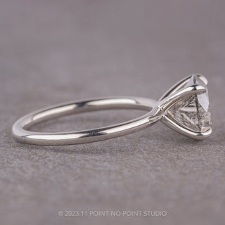 2.12 Carat Salt and Pepper Round Diamond Engagement Ring, Tulip Jane Setting, 14k White Gold