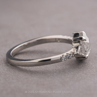 .89 Carat Icy White Hexagon Diamond Engagement Ring, Eliza Setting, 14K White Gold