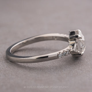 .89 Carat Icy White Hexagon Diamond Engagement Ring, Eliza Setting, Platinum